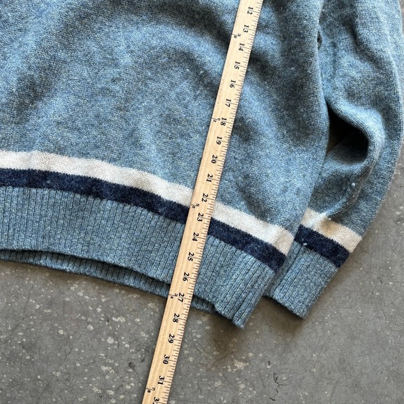 Brooks Brothers Mens Wool V Neck Cricket Tennis Sweater Blue White Stripe XXL - Picture 6 of 6